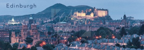 City and Arthur's Seat at dusk, Edinburgh Postcard