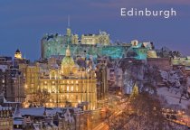 Edinburgh Castle & Mound at dusk, Edinburgh Postcard