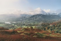 Elter Water&Lingmoor Fell from Loughrigg Fell, Lake District Postcard