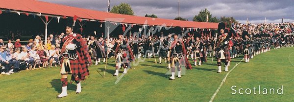 Braemar Highland Gathering, Massed Pipes Postcard