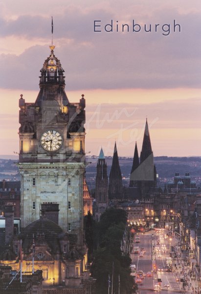 Princes Street at dusk, Edinburgh 2 Postcard