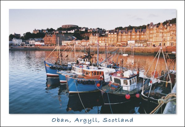 Oban, Argyll - Harbour and Town Centre Postcard