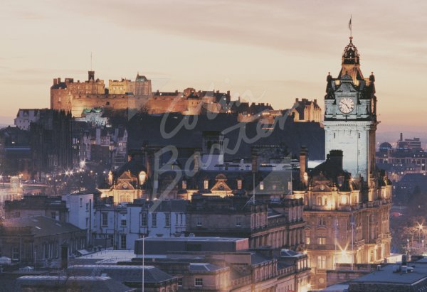 Edinburgh Castle & City at Dusk, Edinburgh 1 Postcard