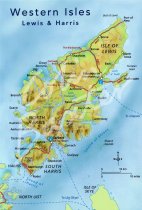 Map of Western Isles - Lewis & Harris Postcard