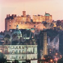 Edinburgh Castle at dusk Greetings Card