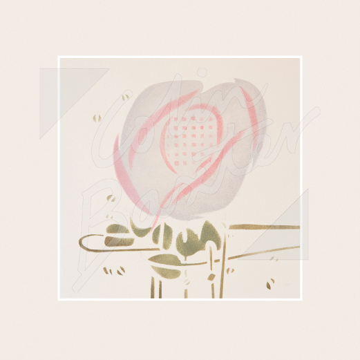 Mackintosh Wall Stencil in Main Bedroom, Hill House Classic Greetings Card